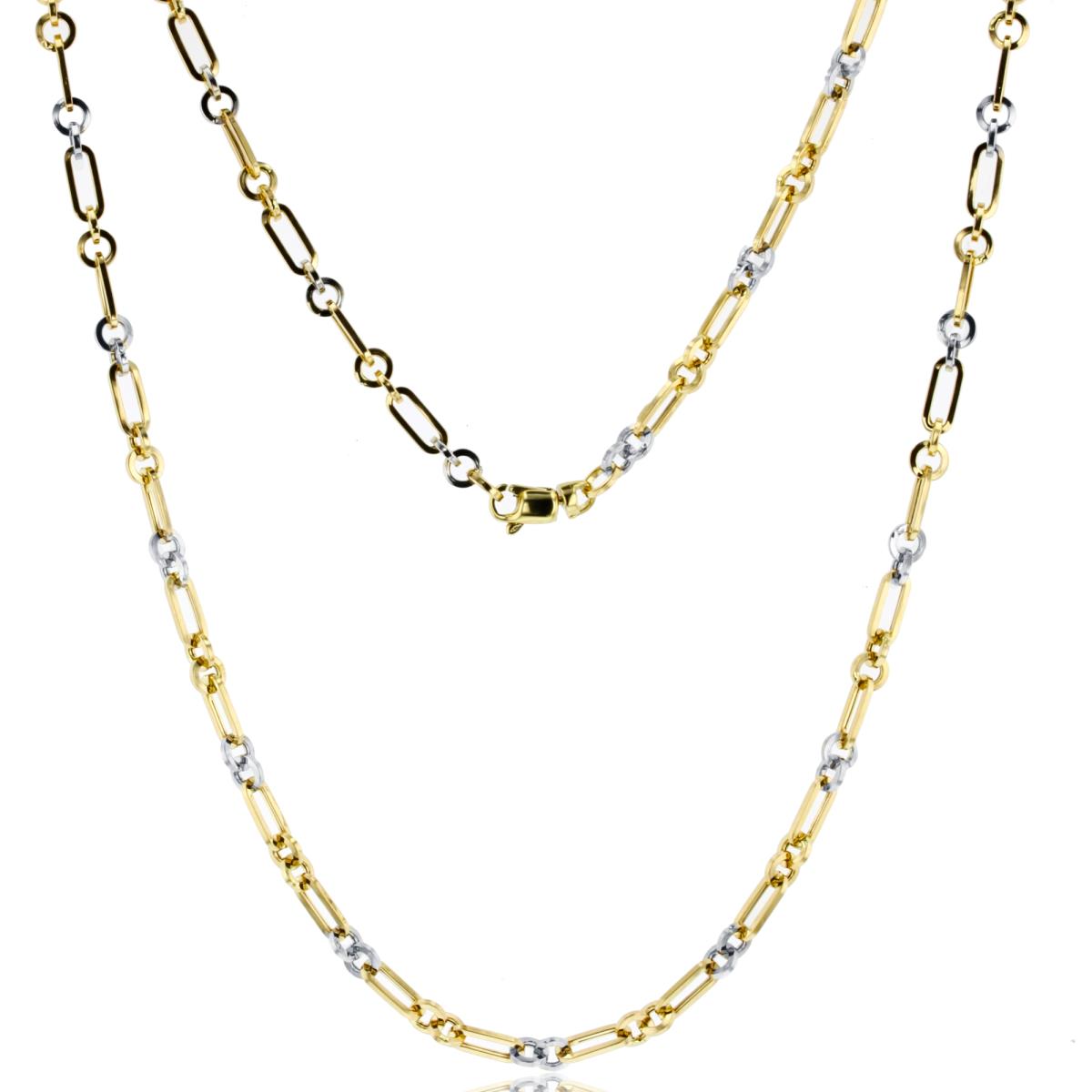 10K Two-Tone Gold Round & Oval Link 24" Chain
