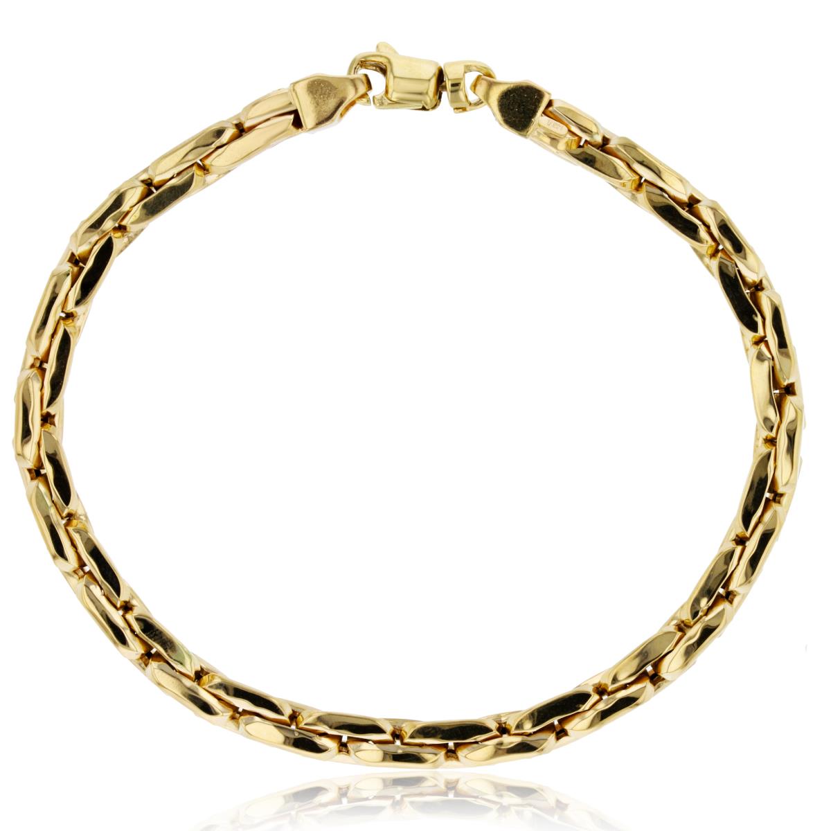 10K Yellow Gold 5.85mm Fancy Elongated Cable 8.25" Bracelet