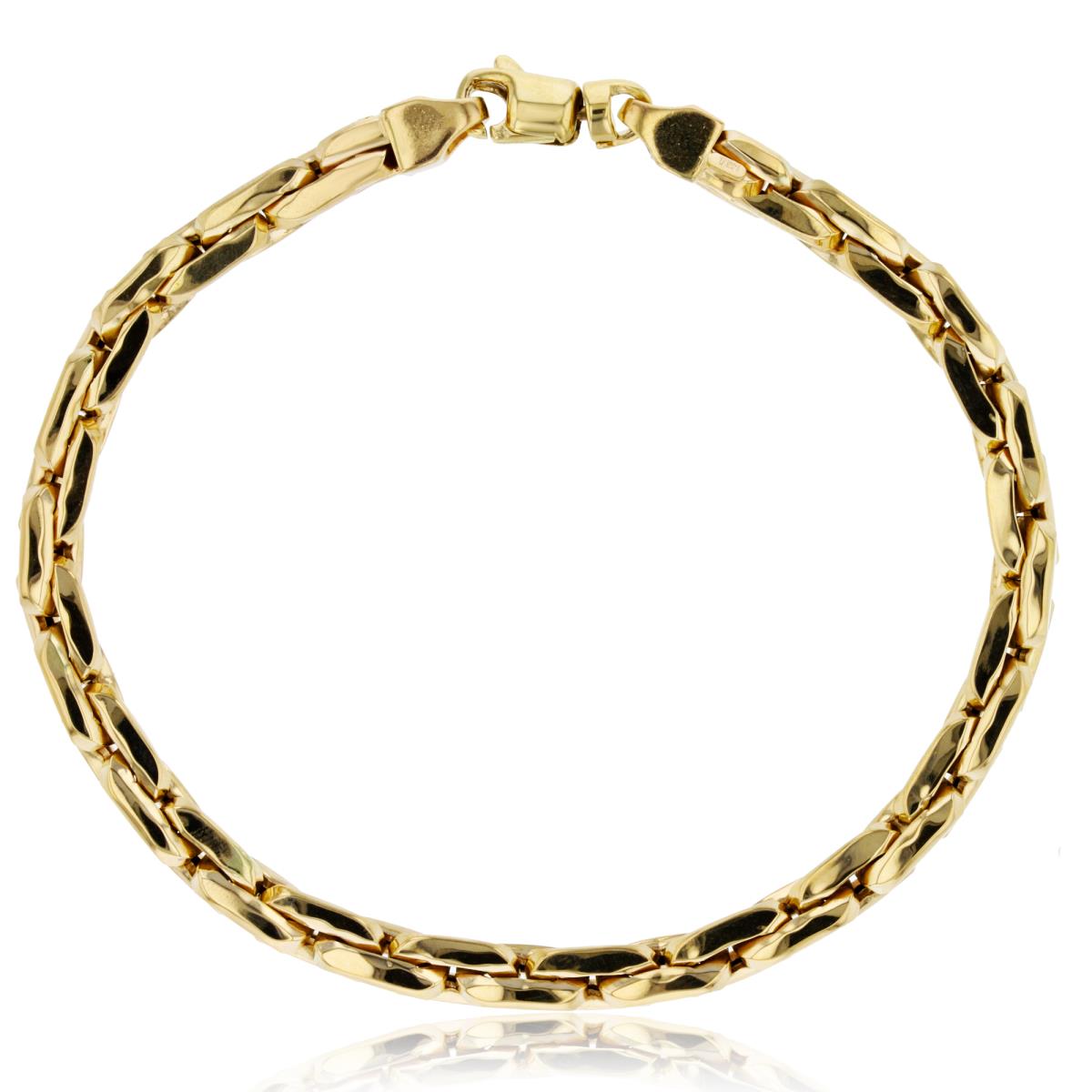 10K Yellow Gold 5.85mm Fancy Elongated Cable 8.25" Bracelet