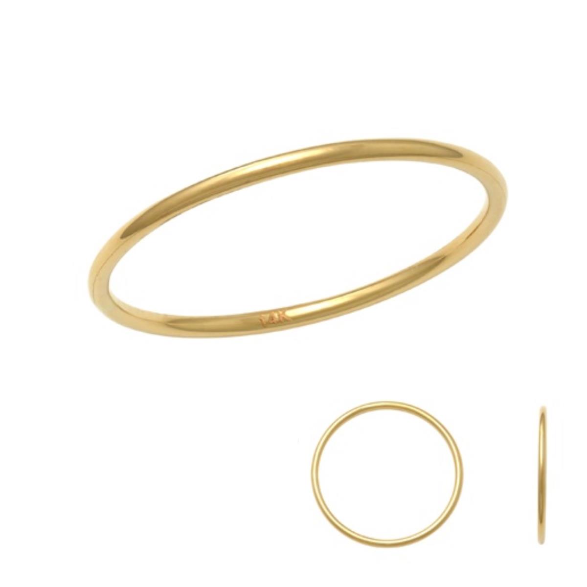 14K Yellow Gold 1mm Polished Band Stack Ring