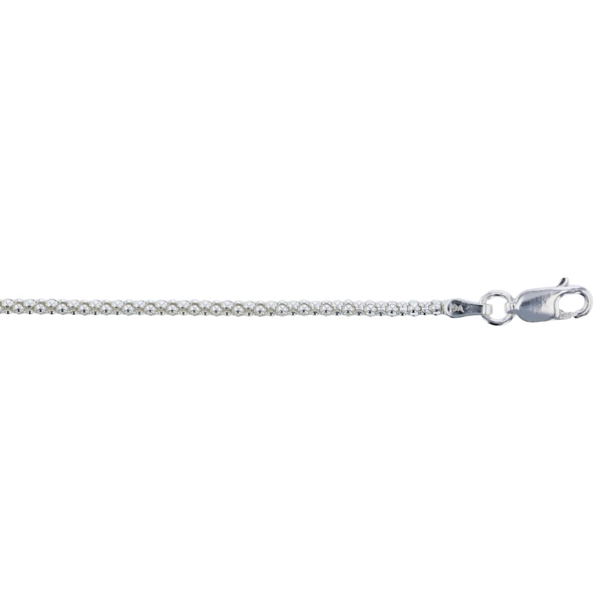 Sterling Silver Silver-Plated Anti Tarnish 2.00mm 8" Popcorn Chain Bracelet