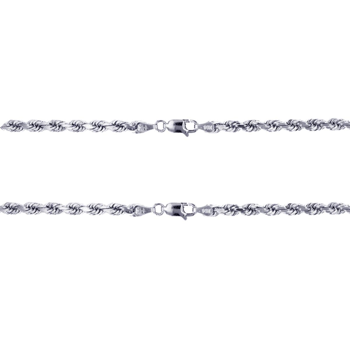 Sterling Silver Silver-Plated & Anti-Tarnish 1.10mM Rope 20" & 24" Chain Set