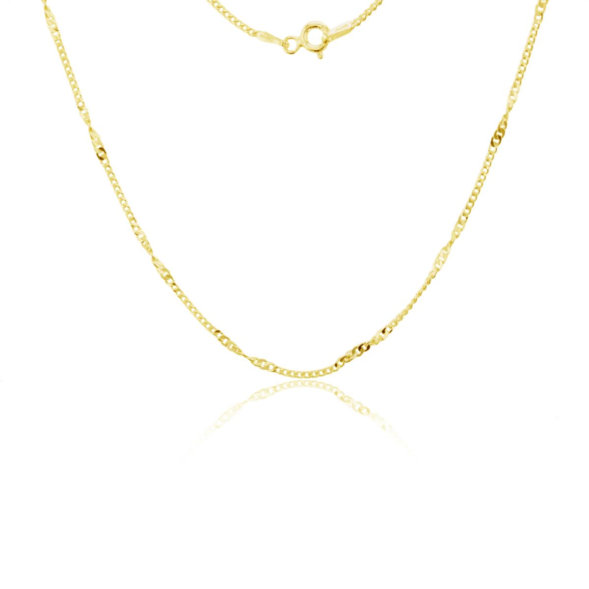 Sterling Silver Yellow 1-Micron 040 28" Twist Curb Chain