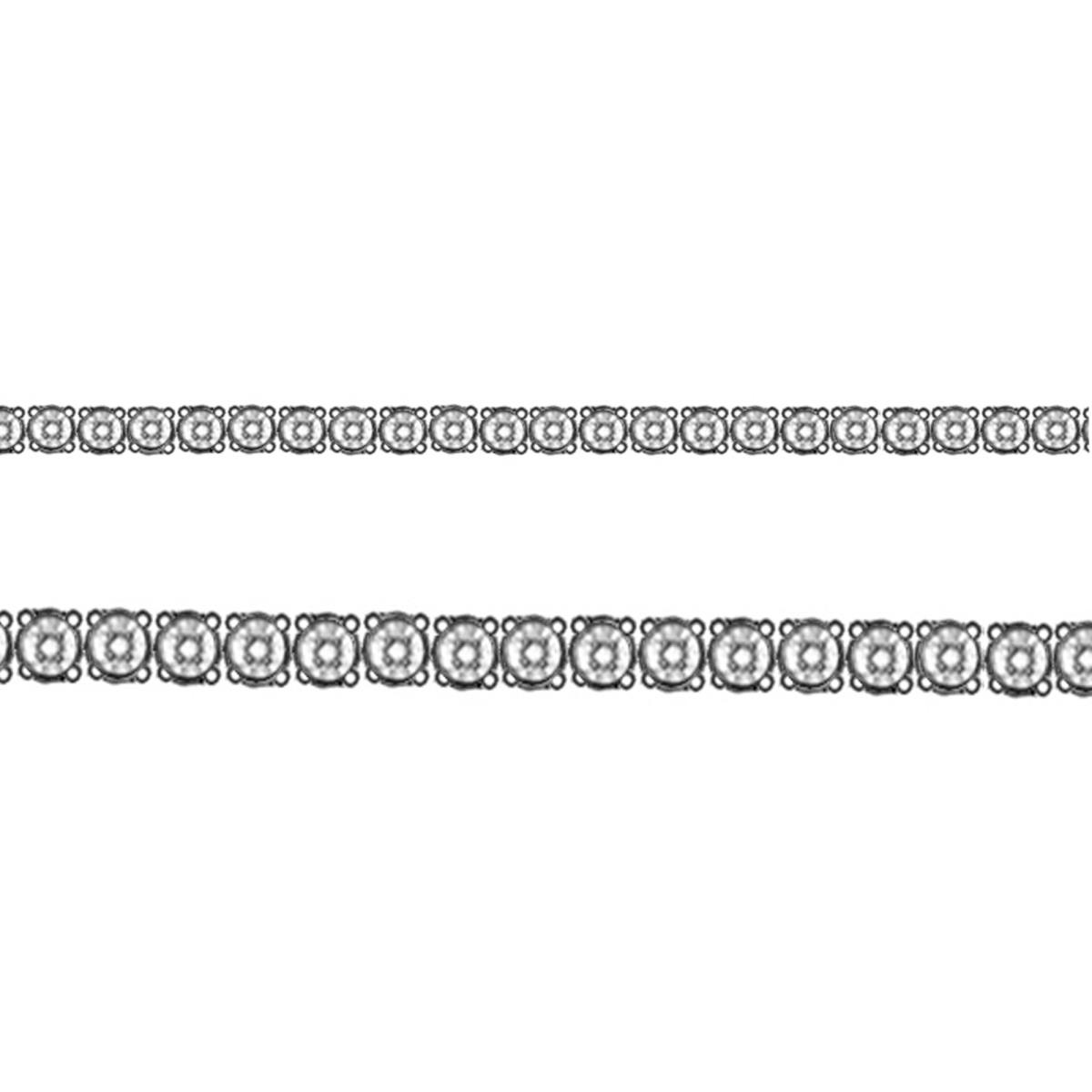 Sterling Silver Rhodium Rd CZ Polished Bracelet