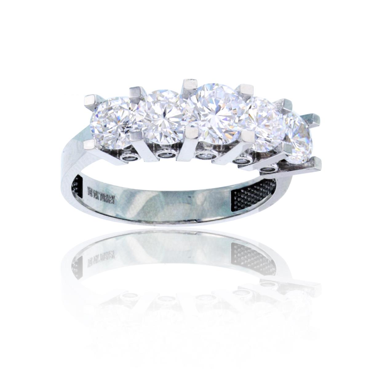 10K White Gold Graduated CZ Fancy Setting Engagement Ring