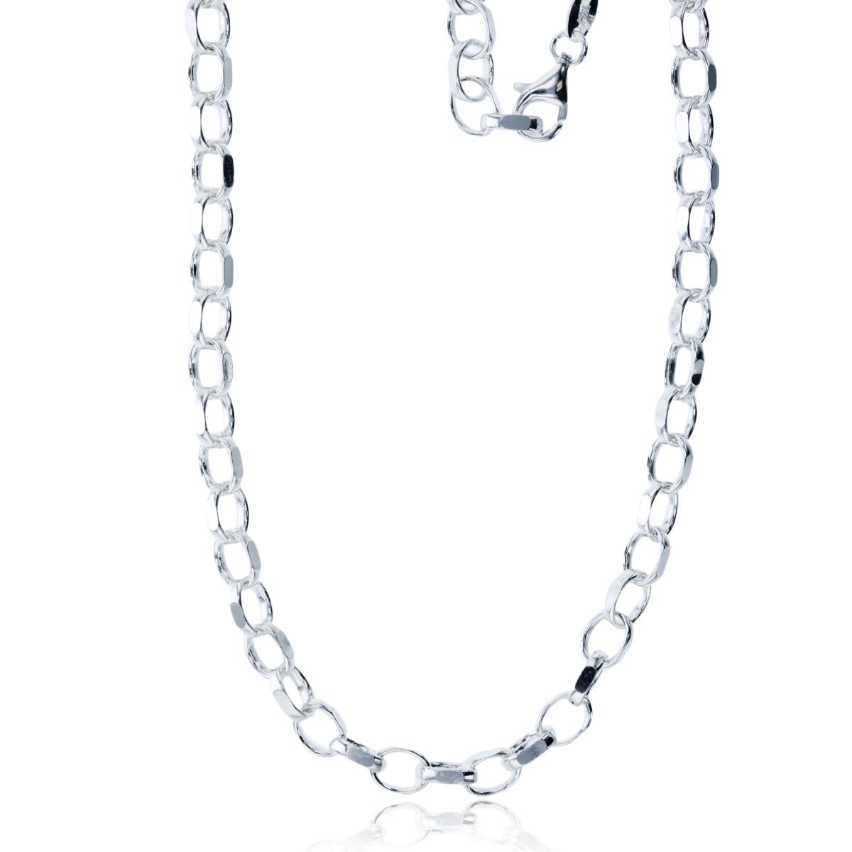 Sterling Silver Anti-Tarnish Silver Plus 5.35mm 18" 090 Squared Link Chain