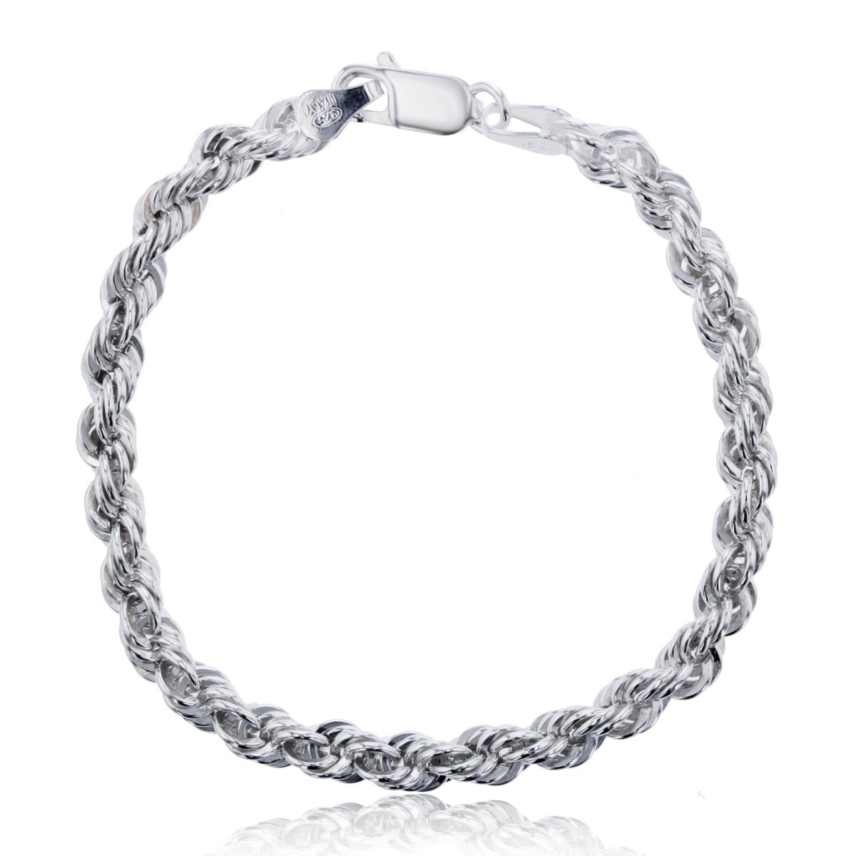 Sterling Silver Anti-Tarnish Silver Plus 5.50mm 7.50" 100 Rope Chain