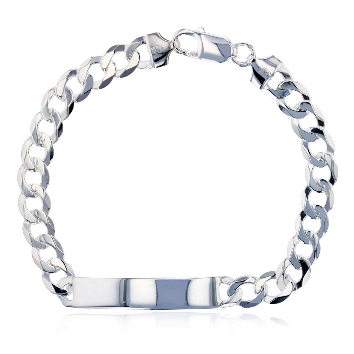 Sterling Silver Silver Plated 200 Curb 8.25" ID Bracelet