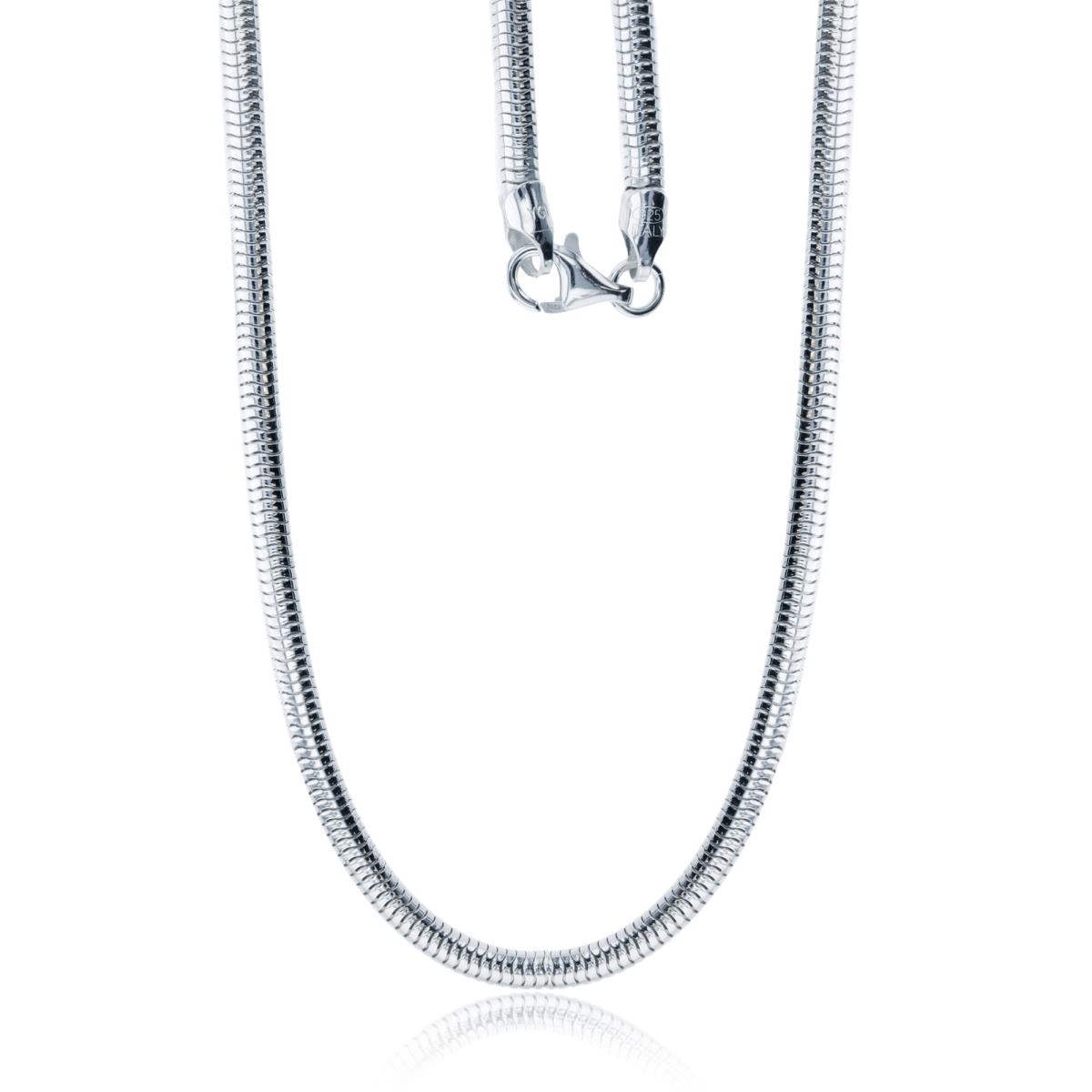 Sterling Silver Anti-Tarnish Silver Plus 4 mm, 18" 400 Snake Chain