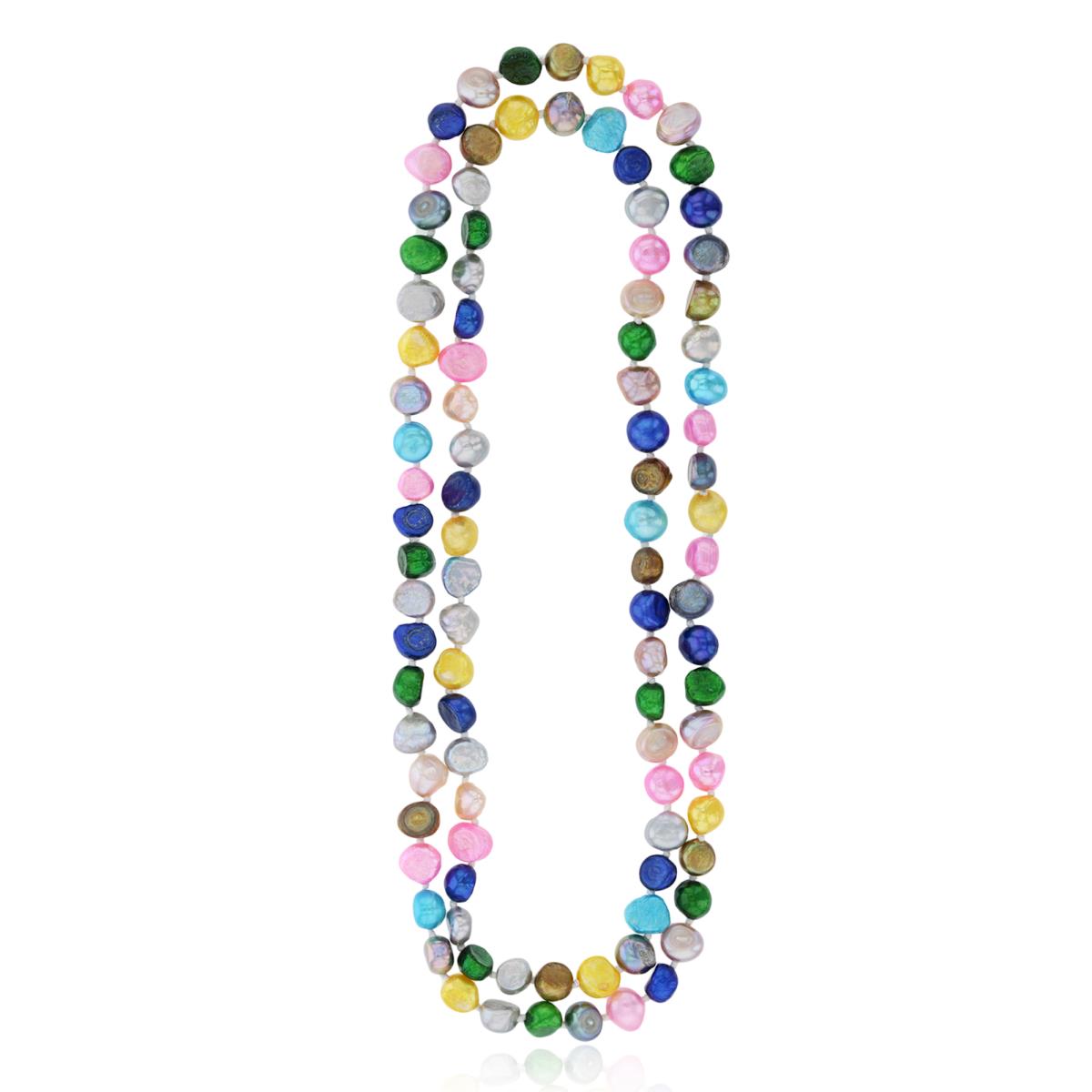 8-9mm Assorted Multi Color Fresh Water Pearls 60" Necklace
