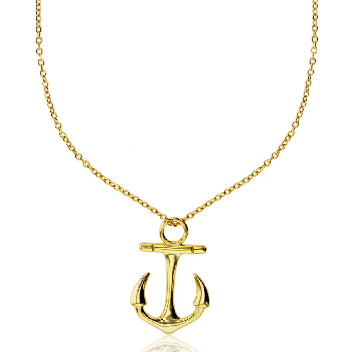 Sterling Silver Yellow Anchor 16"+2" Necklace
