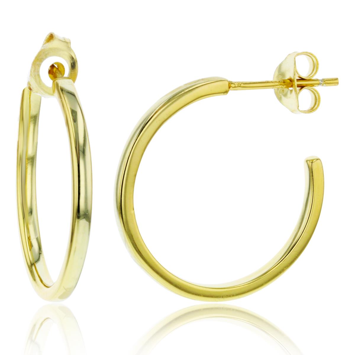 Sterling Silver Yellow 21x1.80mm Polished Half Hoop Earring