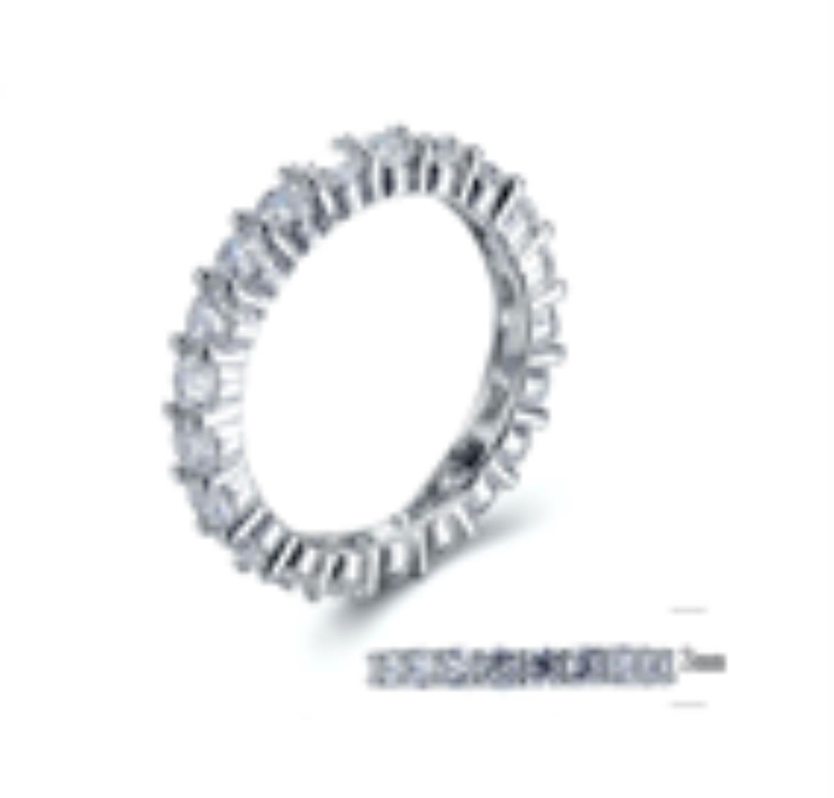 Sterling Silver Rhodium 5mm Round Cut CZ Eternity Ring