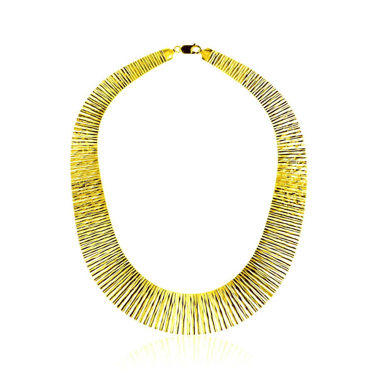 Sterling Silver Yellow 1-Micron 25mm Graduated Cleopatra 16" Omega Necklace