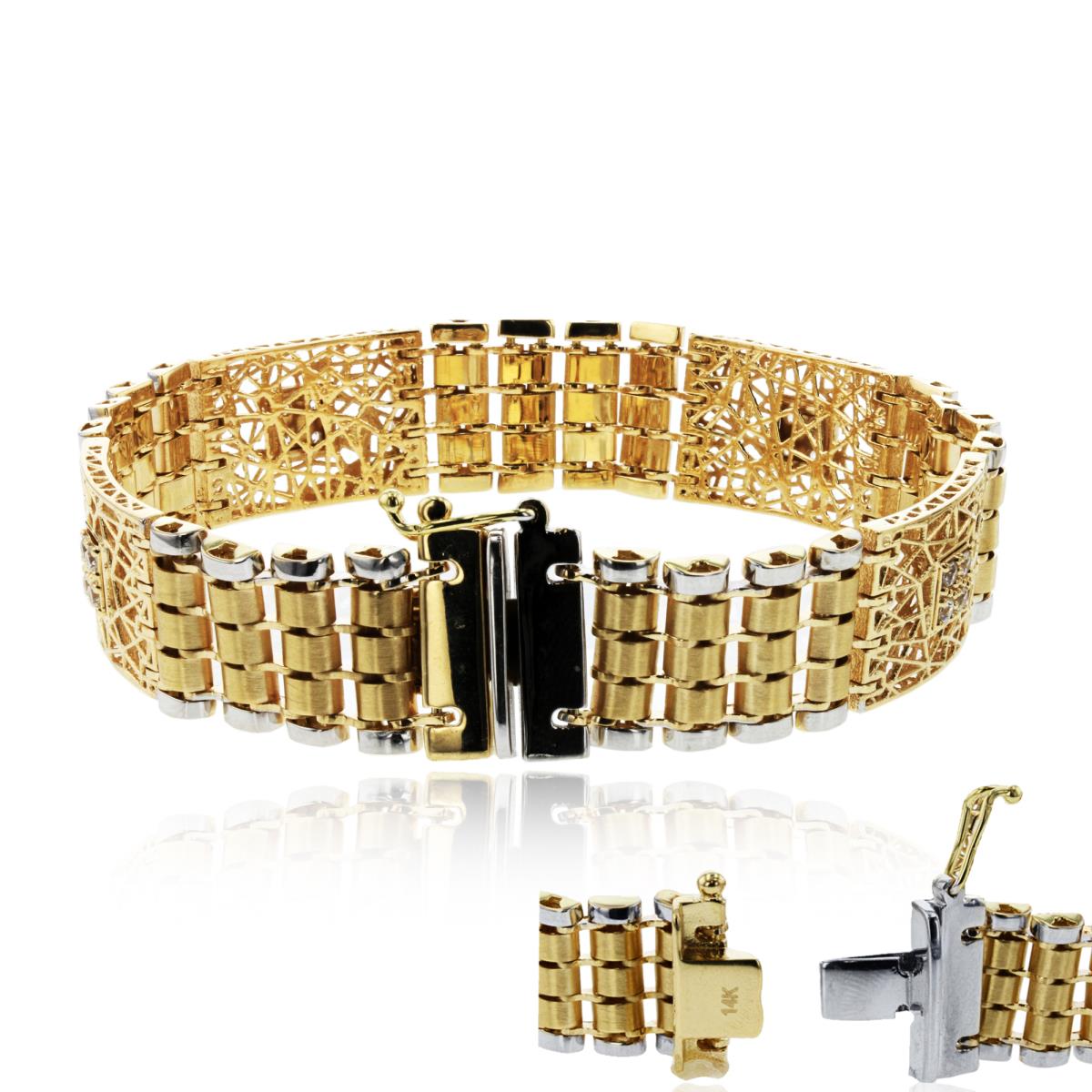 14K Two-Tone Gold Filigree Watch Band Design 8