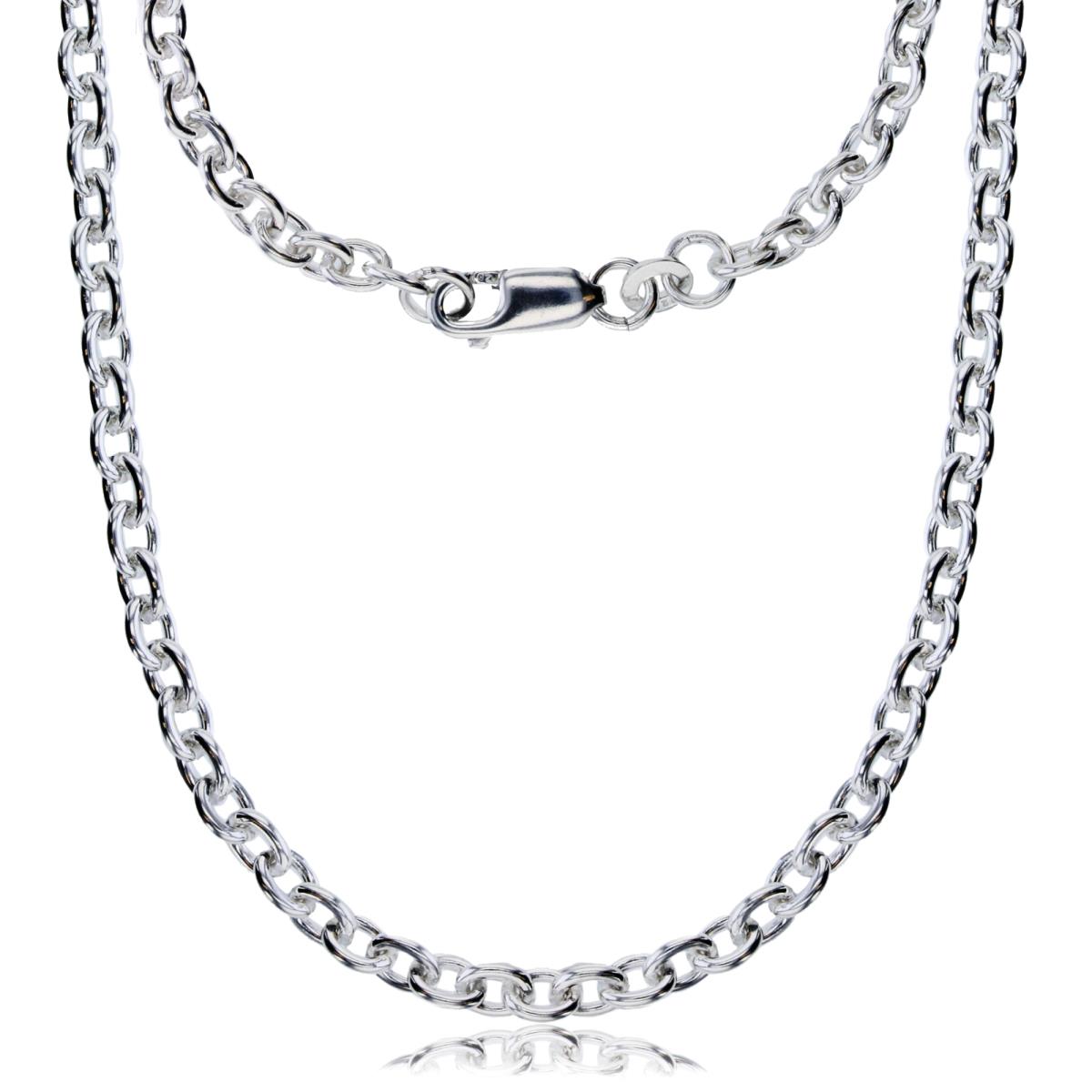 Sterling Silver Silver Plated 3.75mm 20" 100 Cable Chain