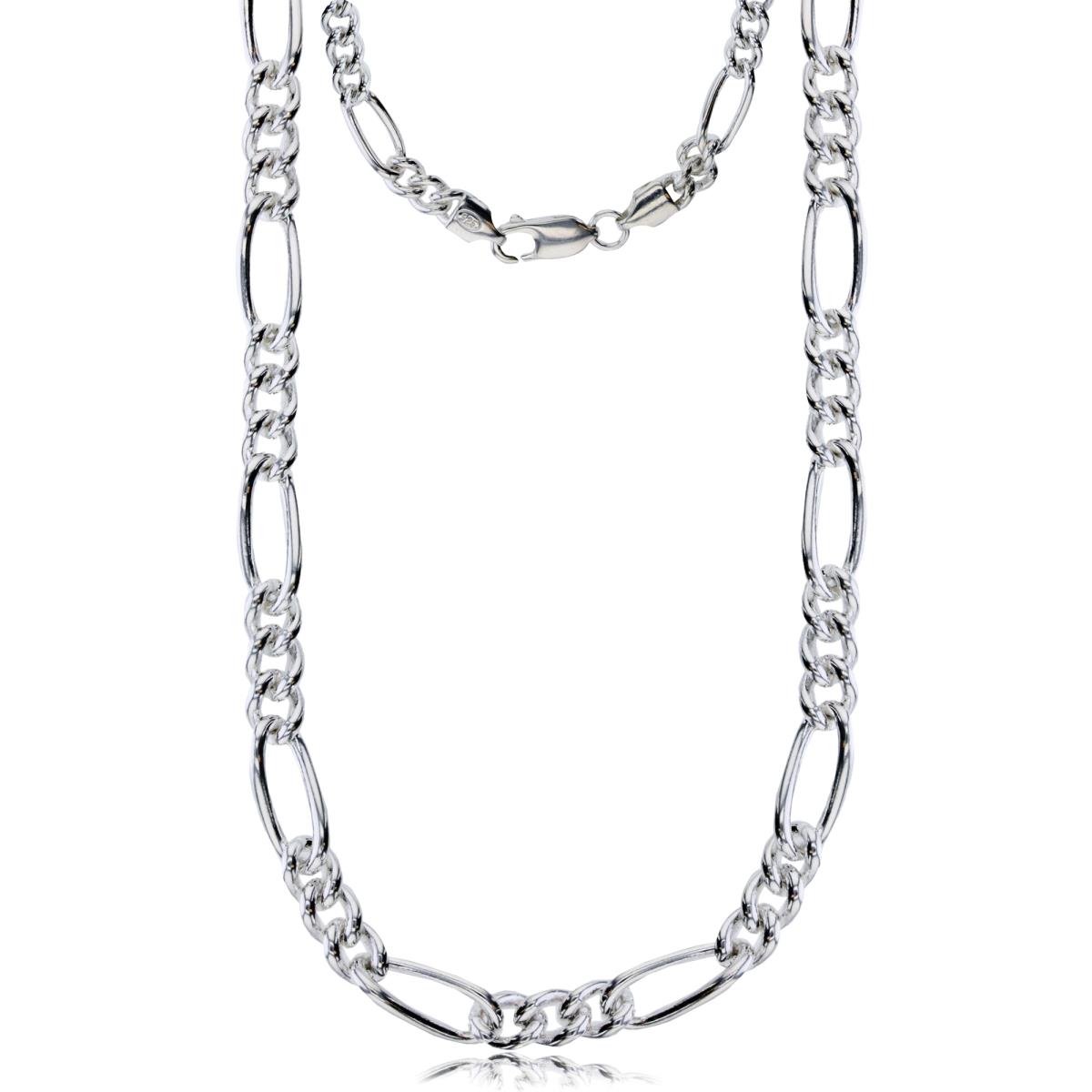 Sterling Silver Silver Plated 5.50mm 20" 150 Figaro Chain