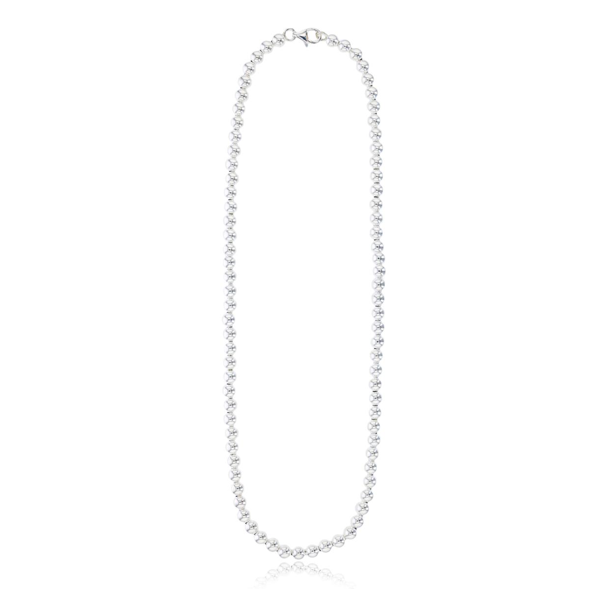 Sterling Silver Silver Flash 4mm Ball 18" Chain
