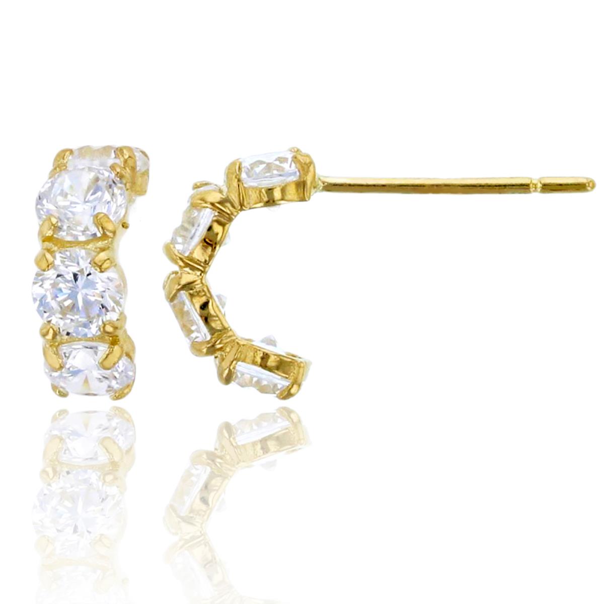 10K Rose Gold 3mm Rd Morganite 4-Stone Curved Stud Earring