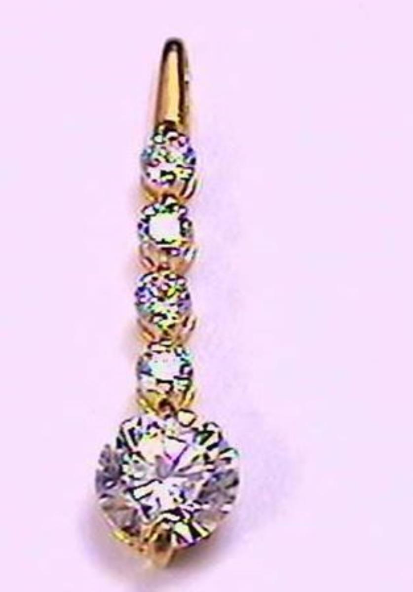 10K Rose Gold 2mm Rd Pure Pink and 5mm Rd Morganite 5-Stone Vertical Pendant