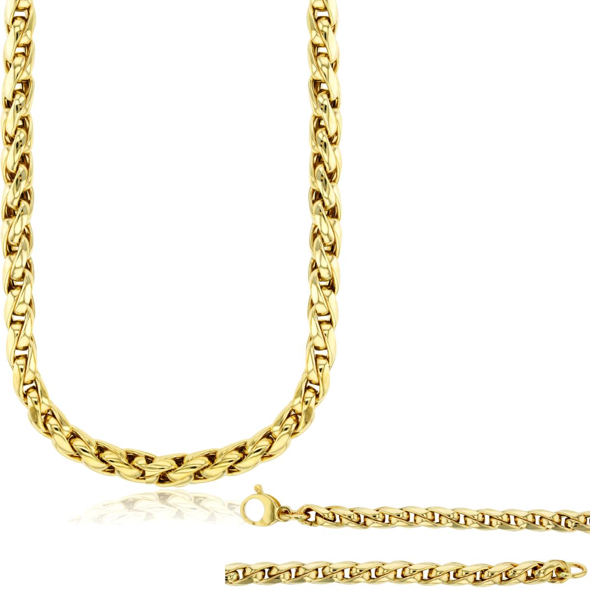 14K Yellow Gold 5mm Twisted Link 18" Chain