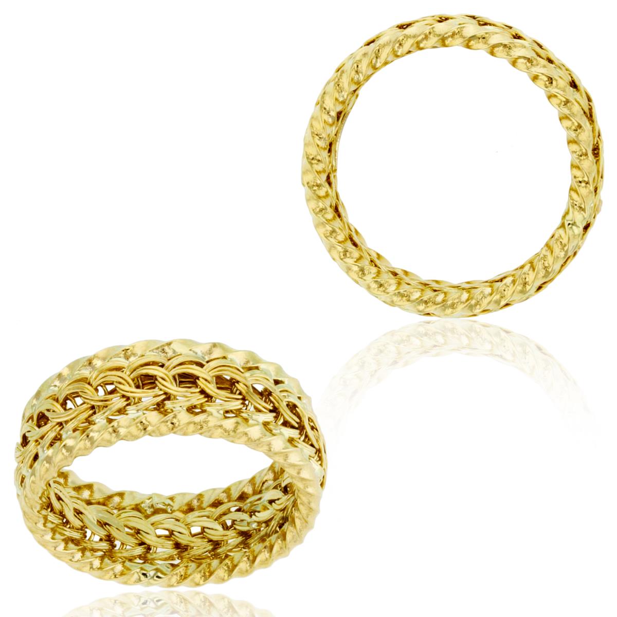 14K Yellow Gold 8mm Textured Band Ring