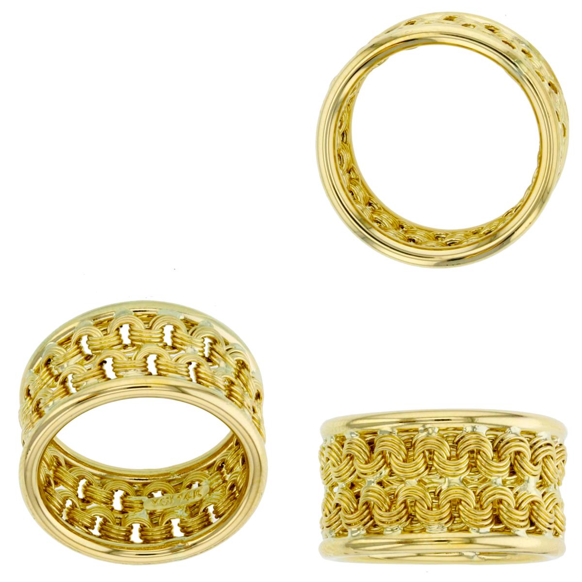 14K Yellow Gold Textured Band 