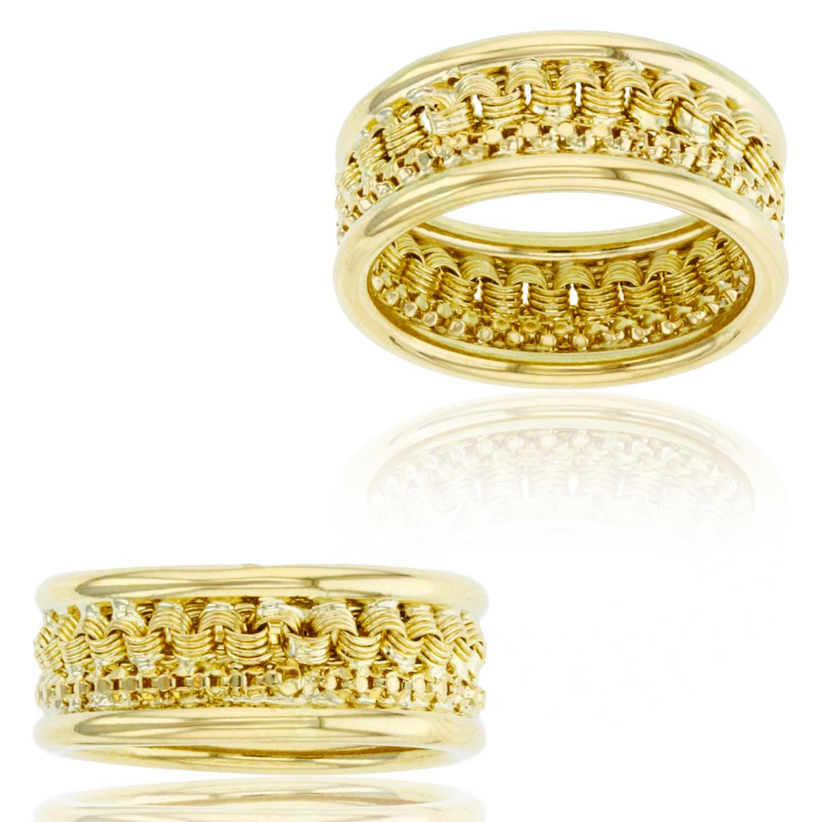 14K Yellow Gold Polished Textured Band
