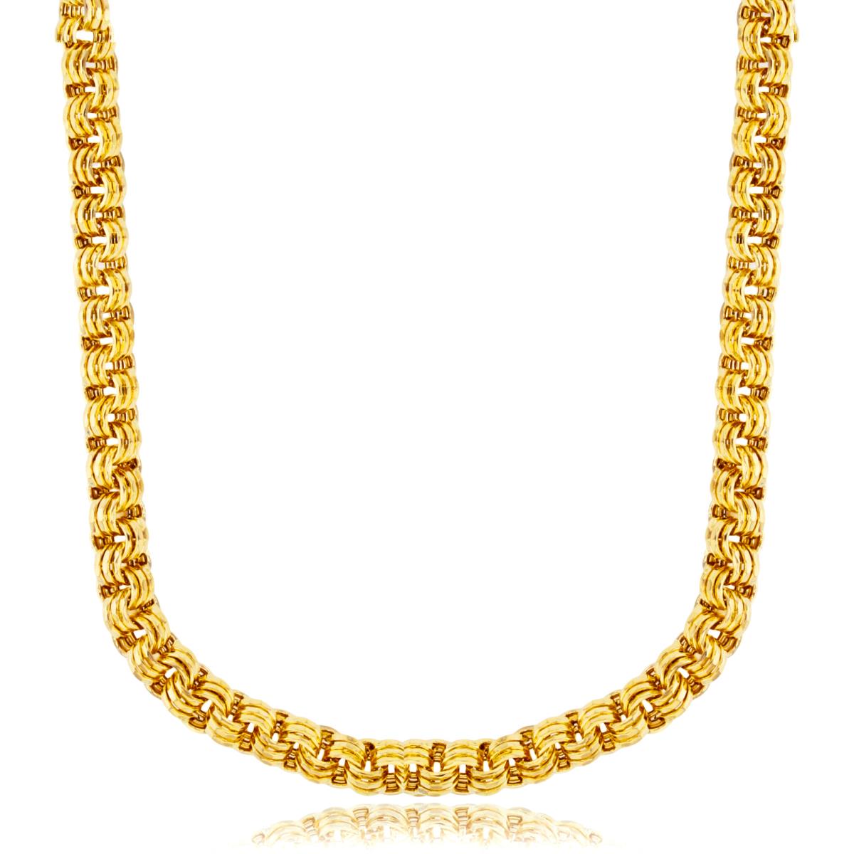 14K Yellow Gold 4mm DC Triple Link Flat Rollo 18" Fancy Chain