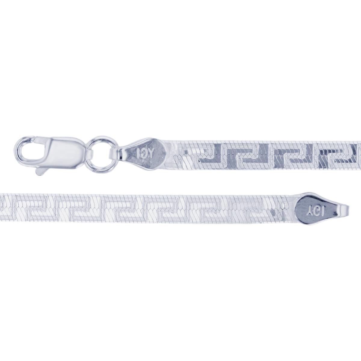 Sterling Silver Silver Plus 3.60mm 040 Greek Key Herringbone 7.5" Chain