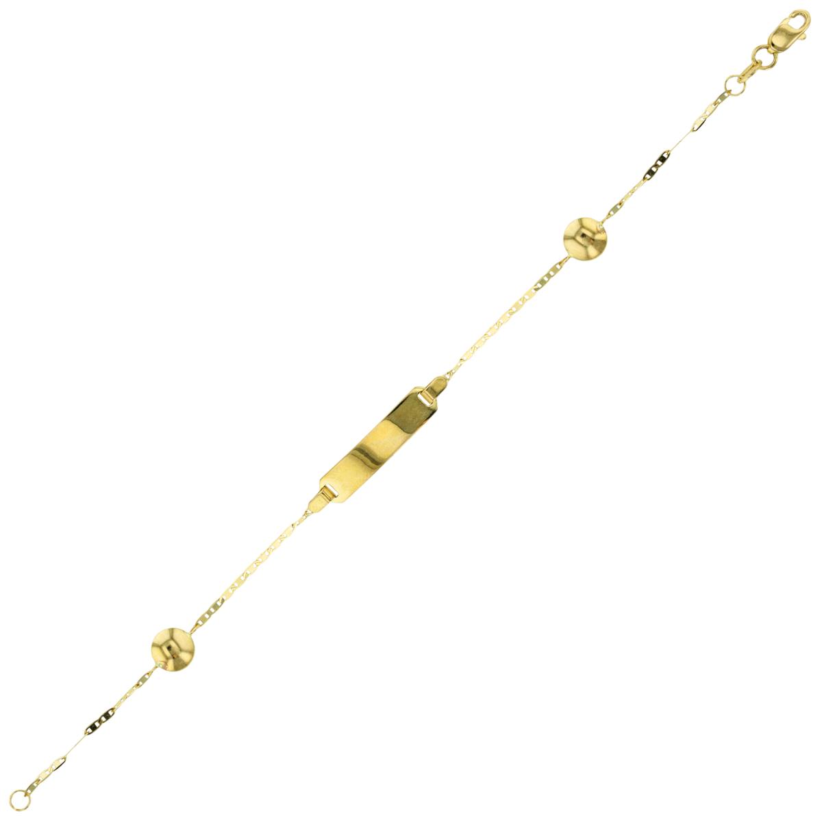 14K Yellow Gold 1.25mm Mariner 6" Baby ID Bracelet