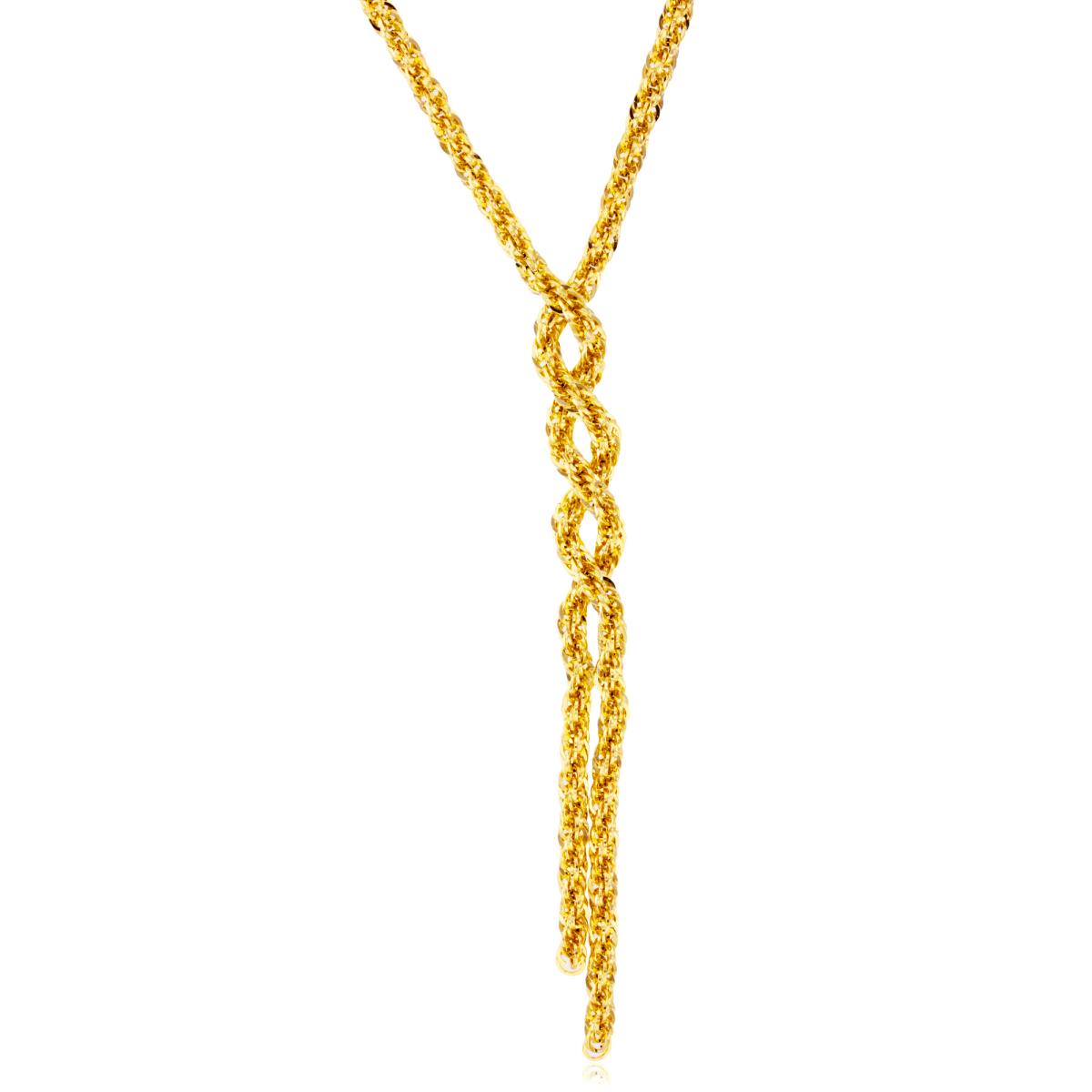10K Yellow Gold 2.70mm Diamond Cut Rope 17" Twist "Y" Chain