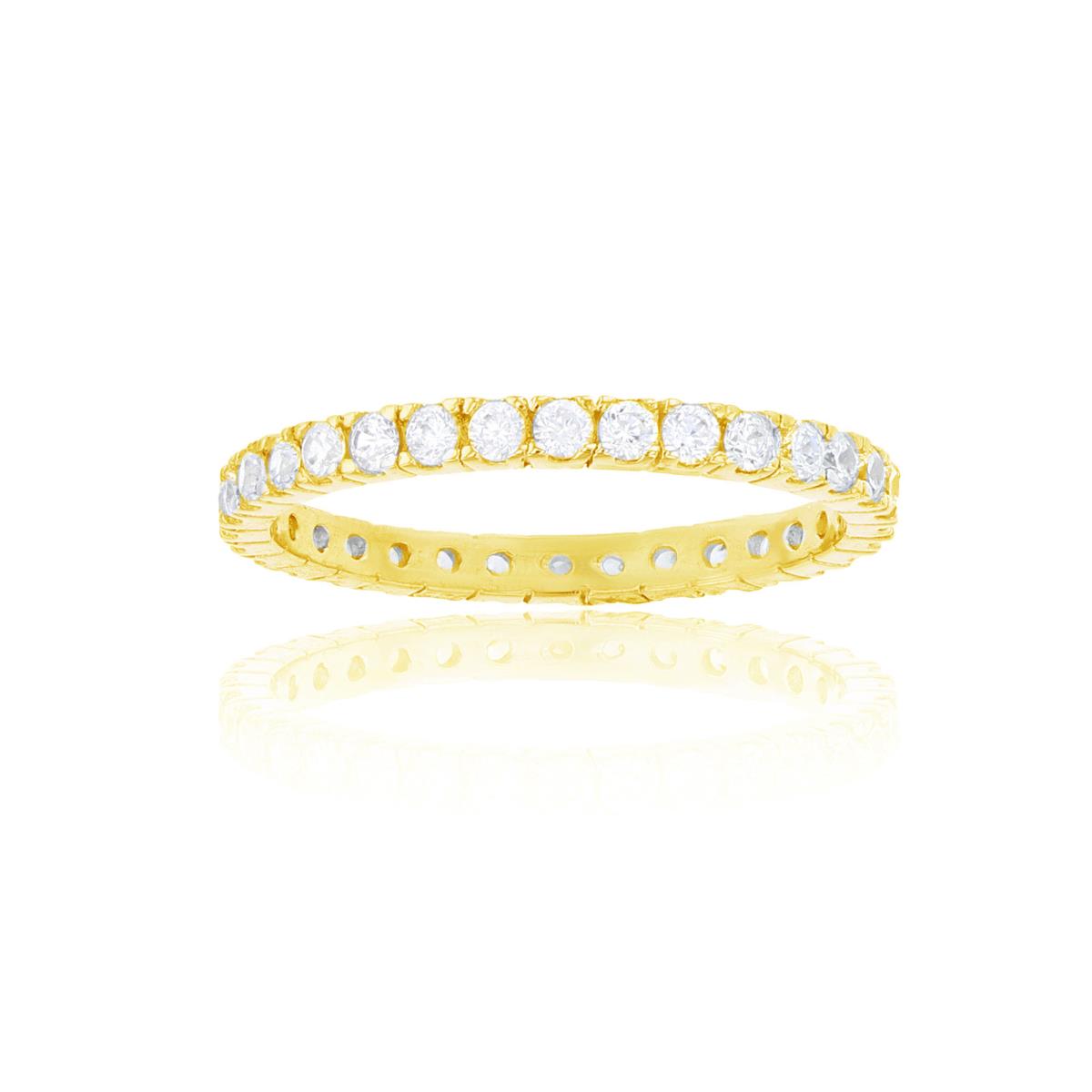 Sterling Silver Yellow 1M Round Cut Eternity Band