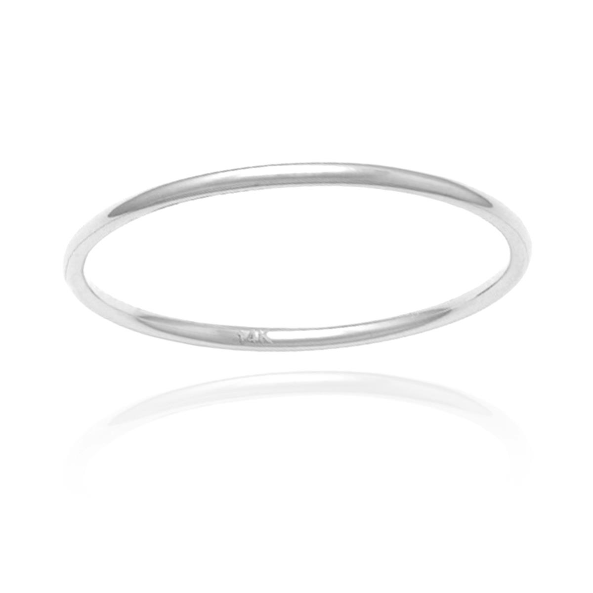 14K White Gold 1mm Round Polished Band Stack Ring
