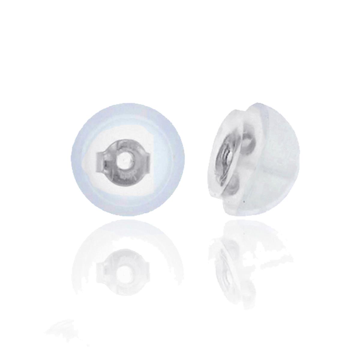 Sterling Silver Rhodium Silicone Bubble Earring Back (PR)