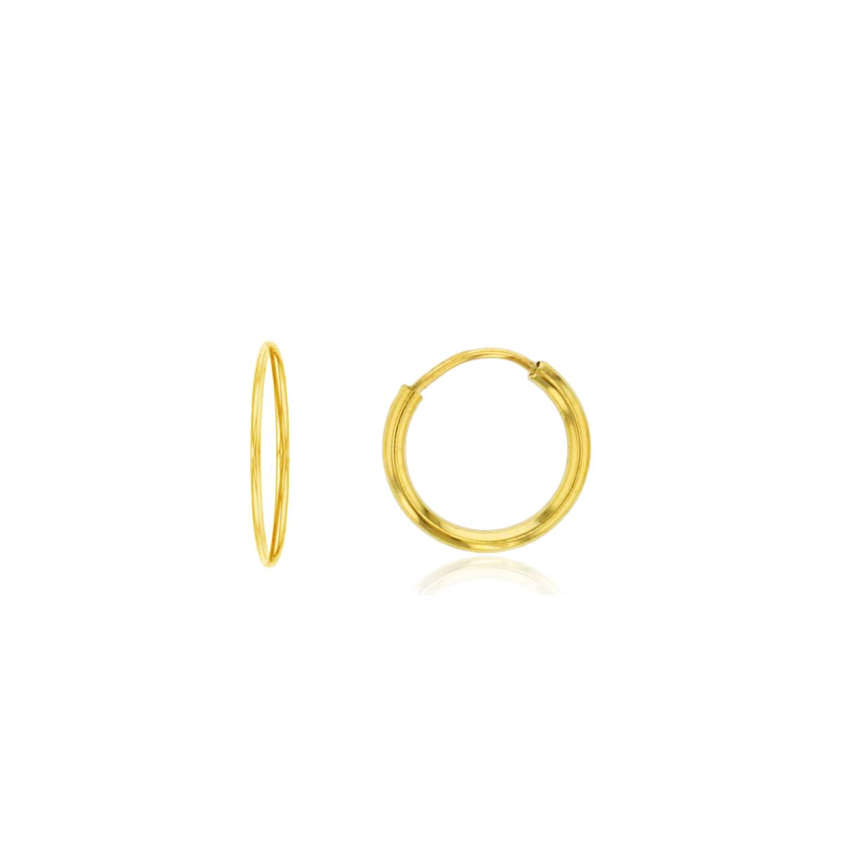 14K Yellow Gold 1.10x10mm Endless Hoop Earring (Single Side/Half Pair)