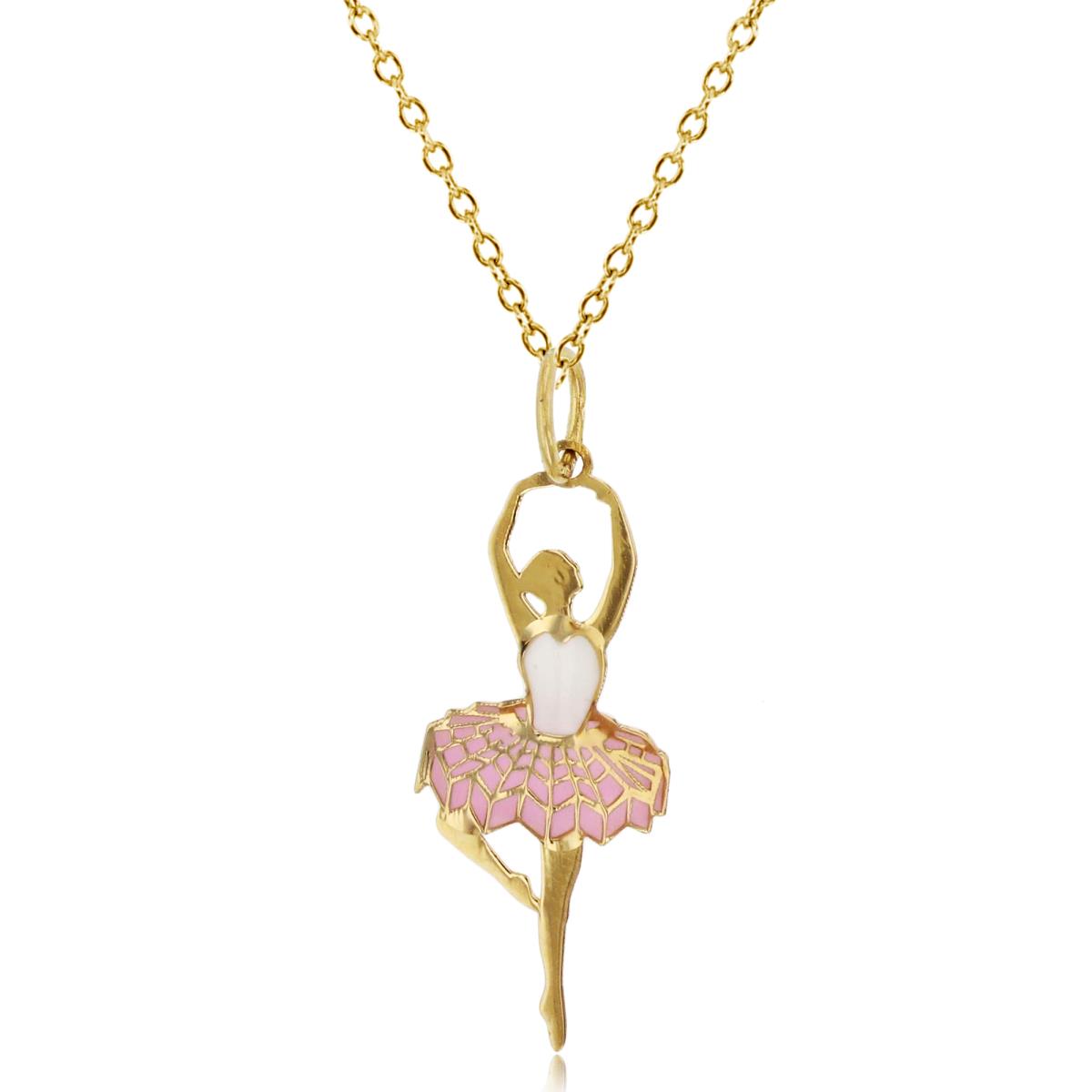 14K Yellow Gold Pirouette Ballerina 18" 020 Rolo Necklace