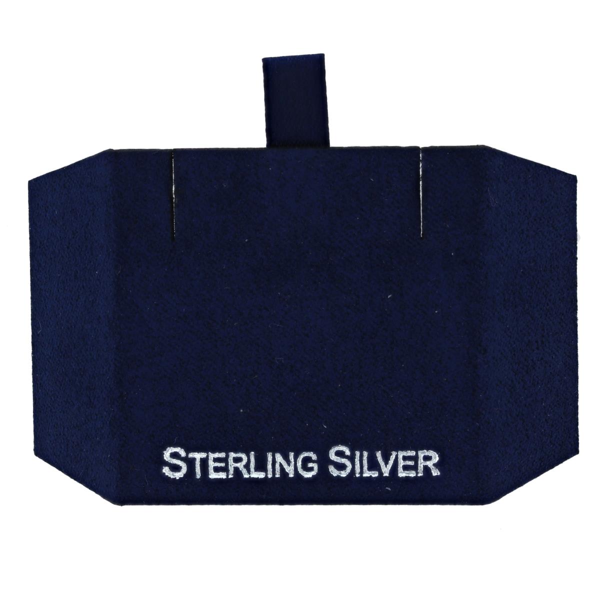 Navy Sterling Silver, Silver Foil Necklace Insert (Box B06-159/Navy/D)