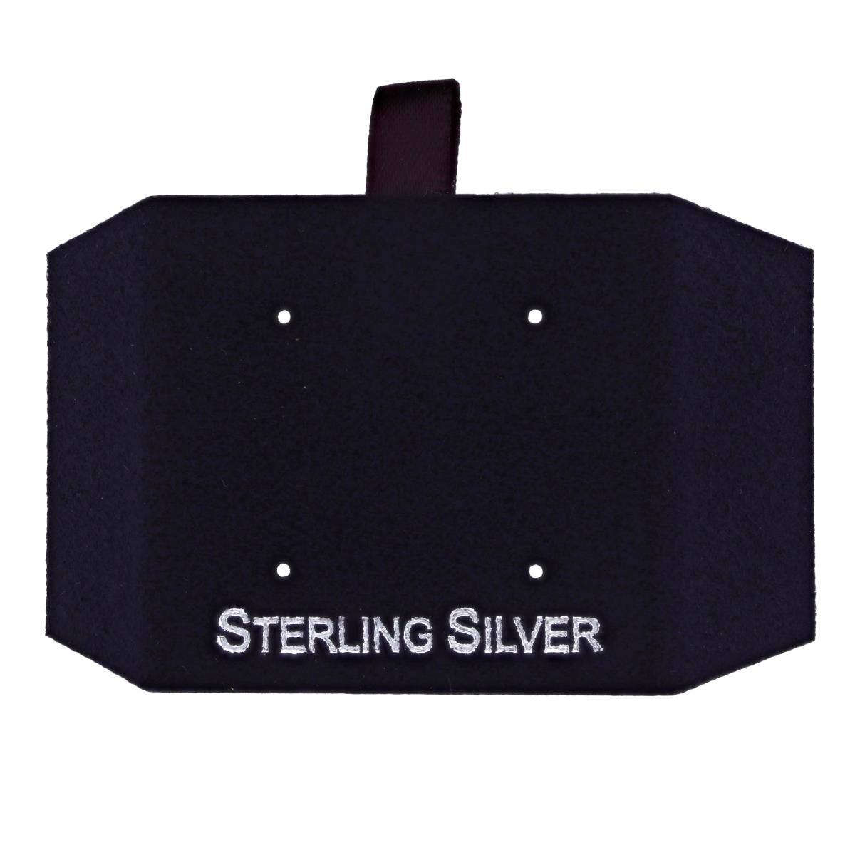 Navy Sterling Silver, Silver Foil 2 Stud Insert (Box B06-159/Navy/D)