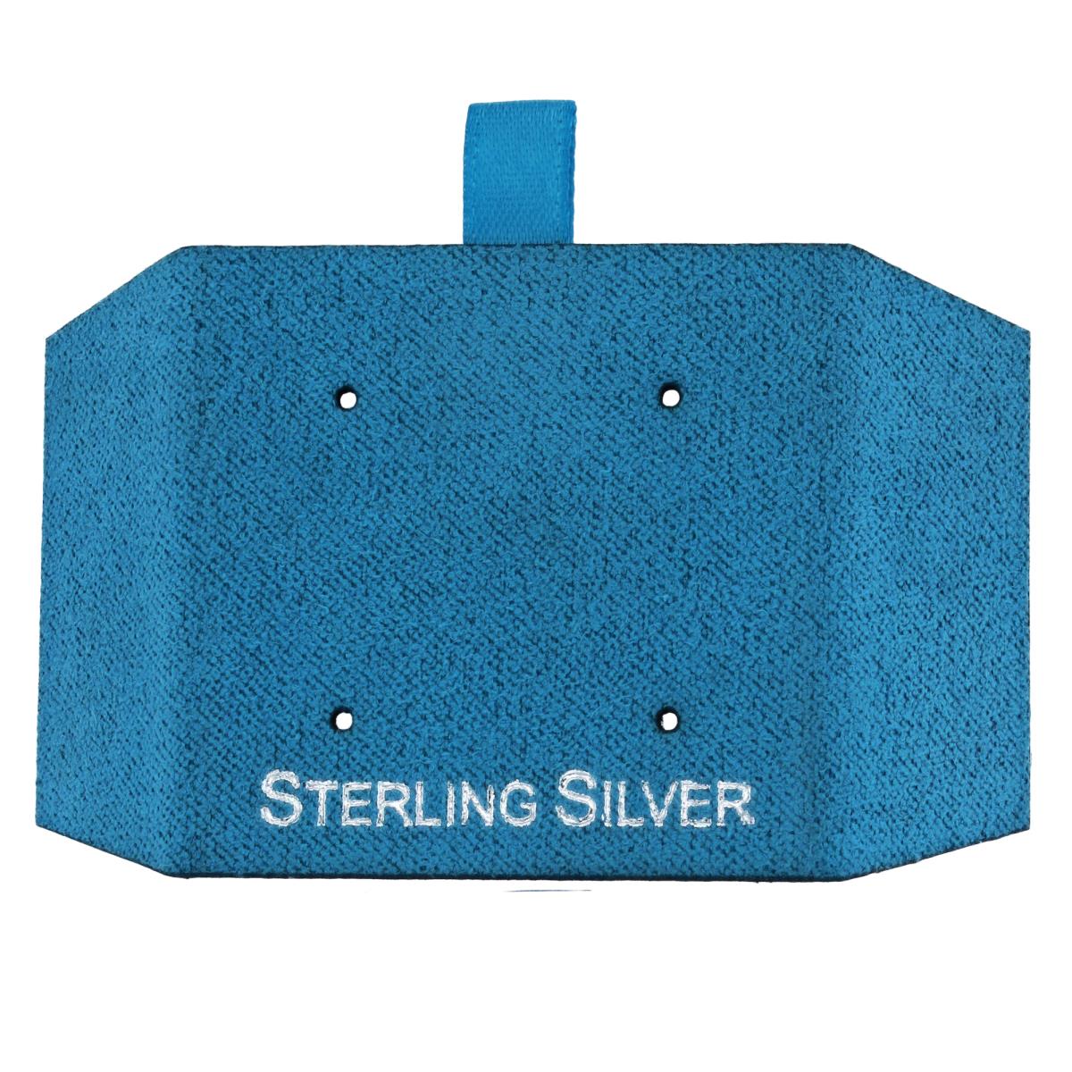 Teal Sterling Silver, Silver Foil 2 Stud Insert (Box B06-159/Teal/D)