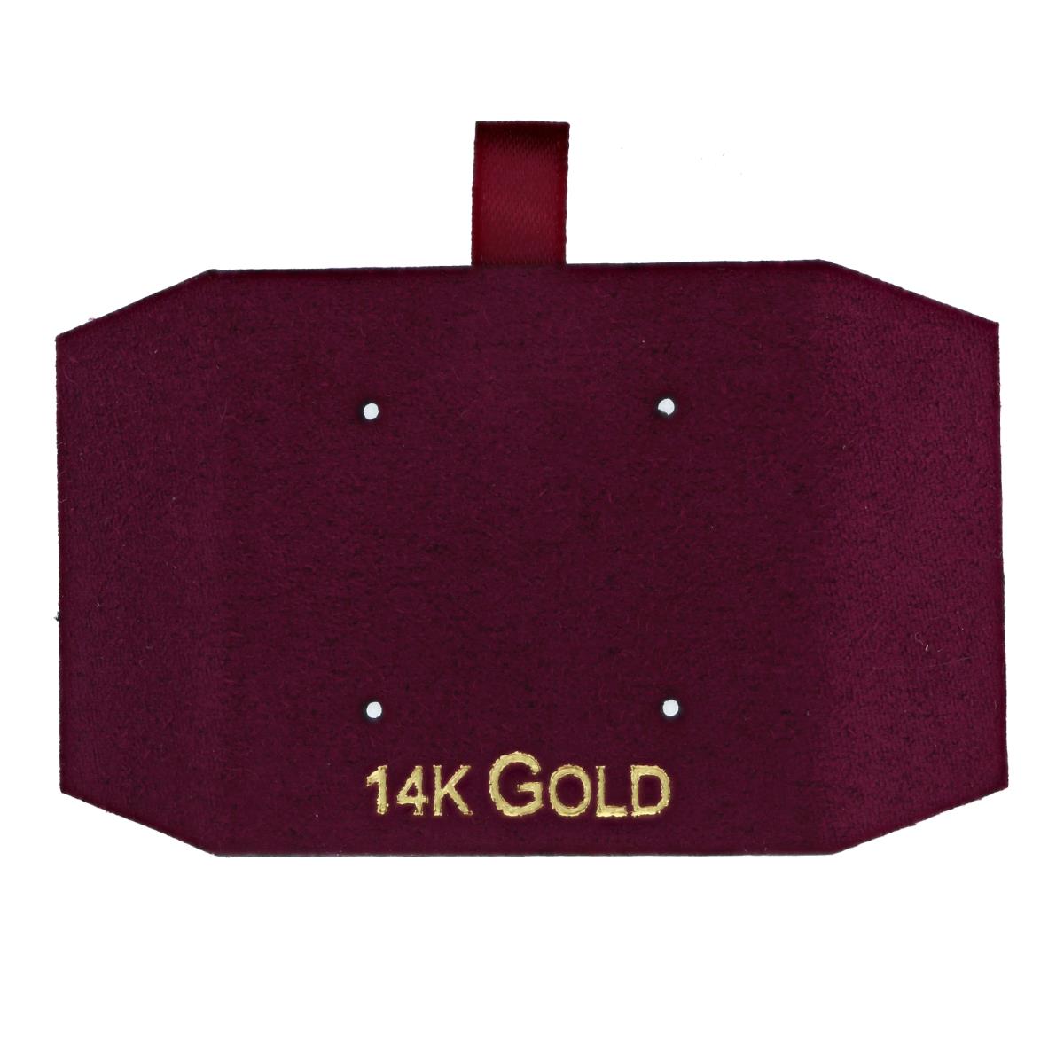 Wine 14K Gold, Gold Foil 2 Stud Insert (Box B06-159/Wine/D)