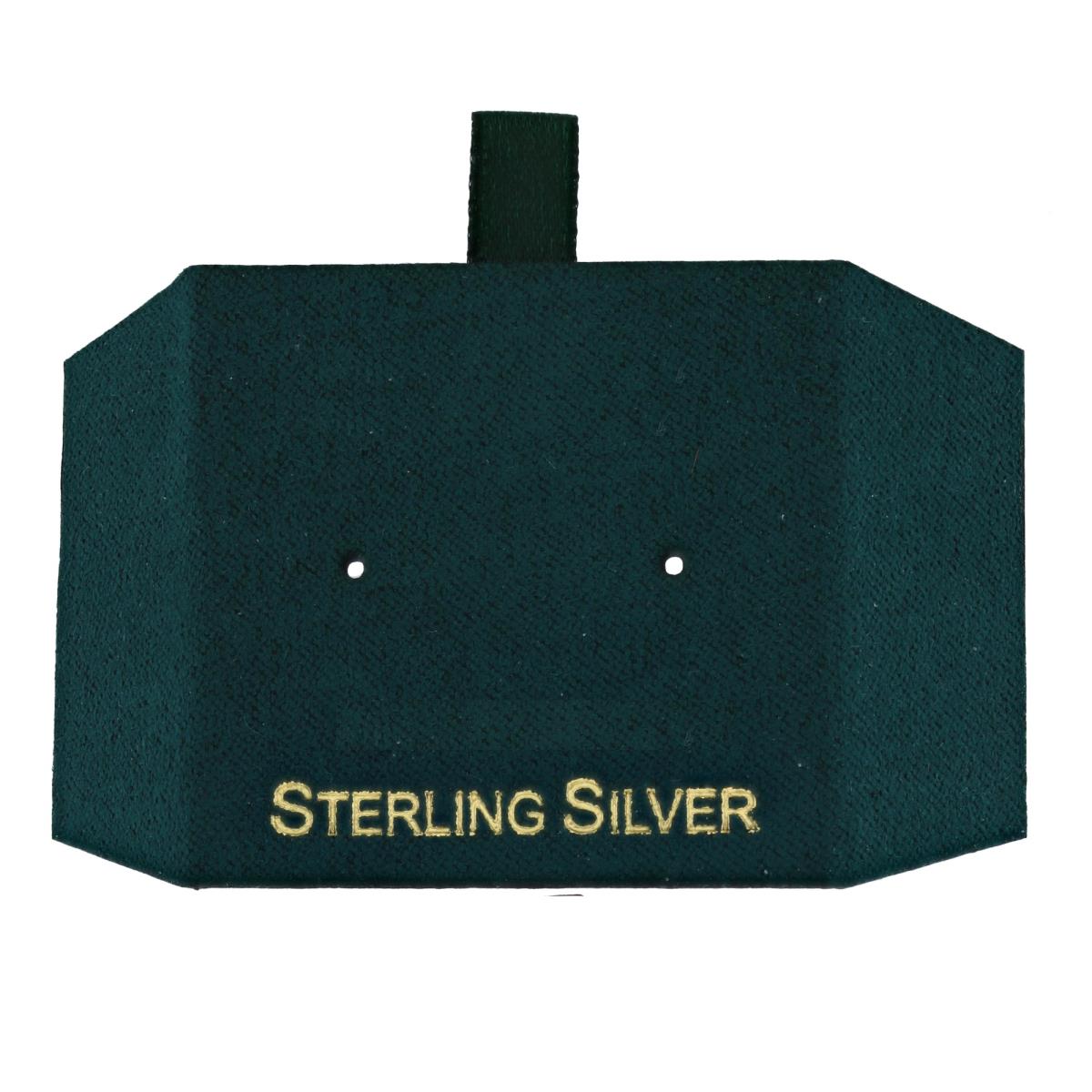 Green Sterling Silver, Gold Foil Stud Insert (Box B06-159/Green/D)
