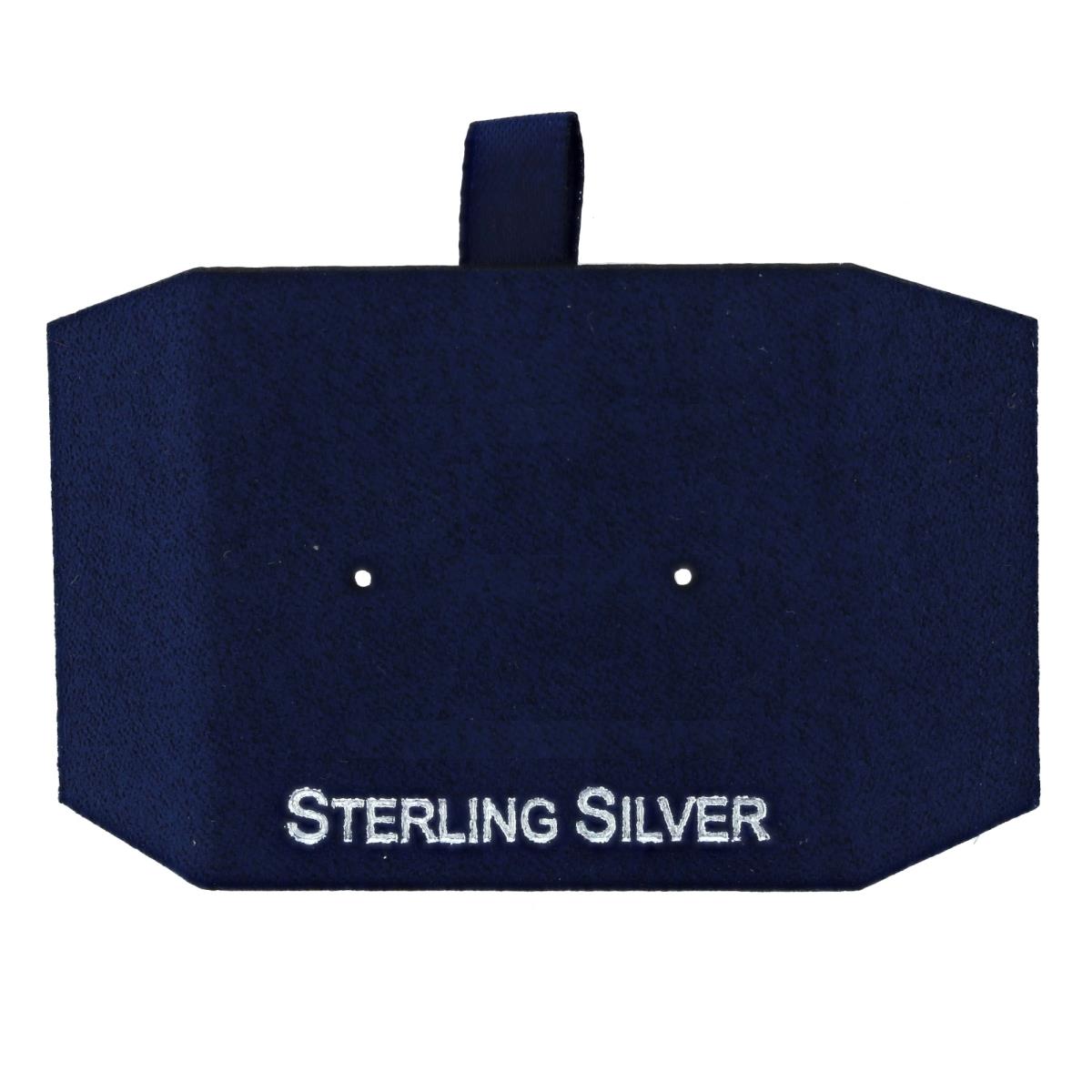Navy Sterling Silver, Silver Foil Stud Insert (Box B06-159/Navy/D)