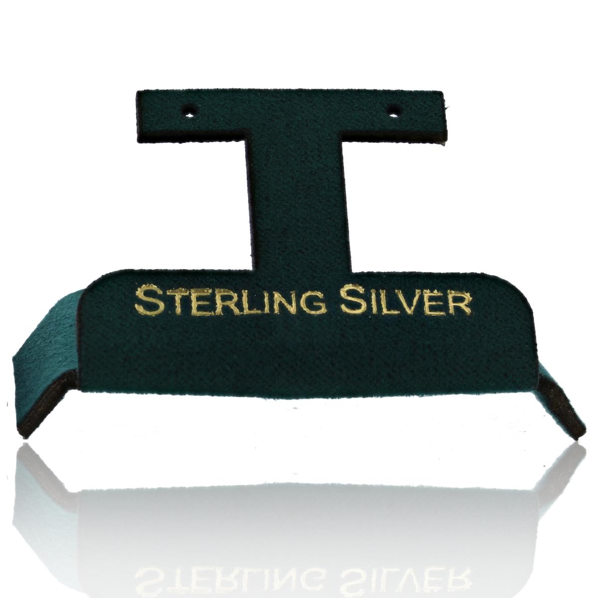 Green Sterling Silver, Gold Foil Huggie Insert (Box B06-159/Green/D)