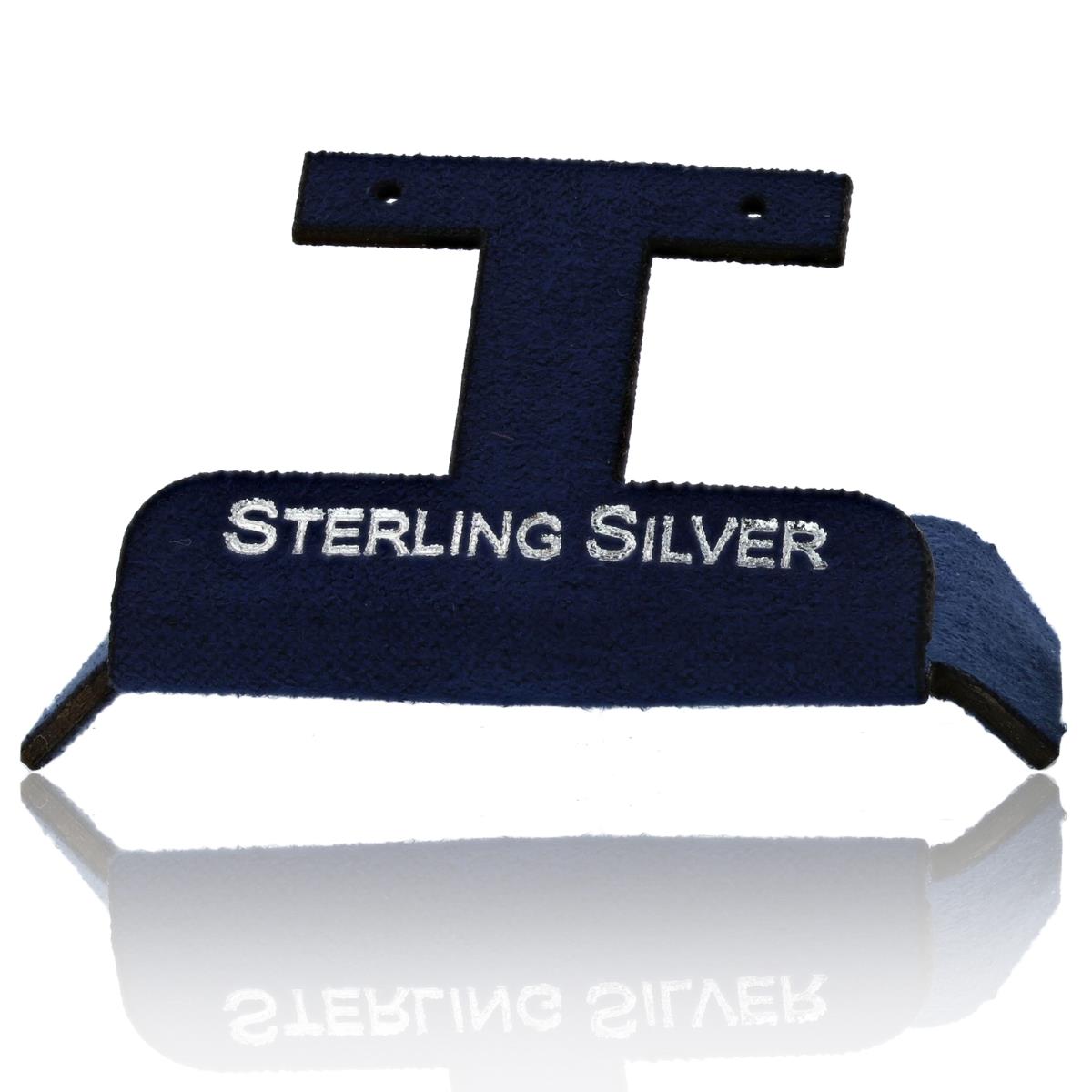 Navy Sterling Silver, Silver Foil Huggie Insert (Box B06-159/Navy/D)