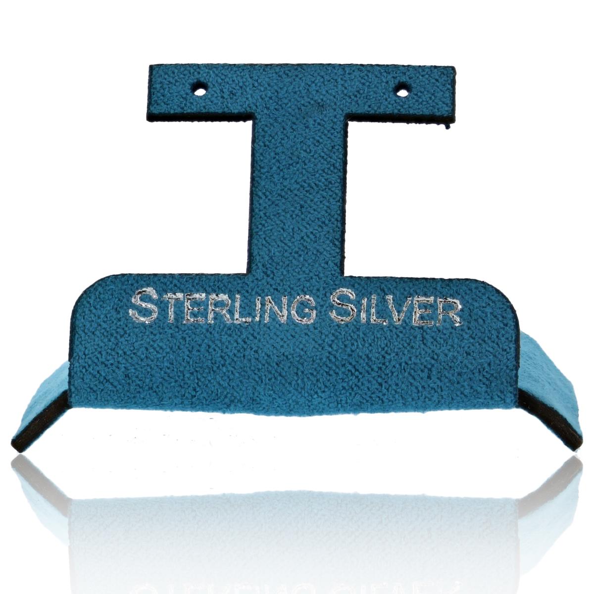 Teal Sterling Silver, Silver Foil Huggie Insert (Box B06-159/Teal/D)