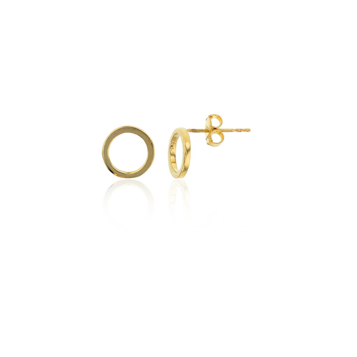 10K Yellow Gold Open Circle Stud Earring