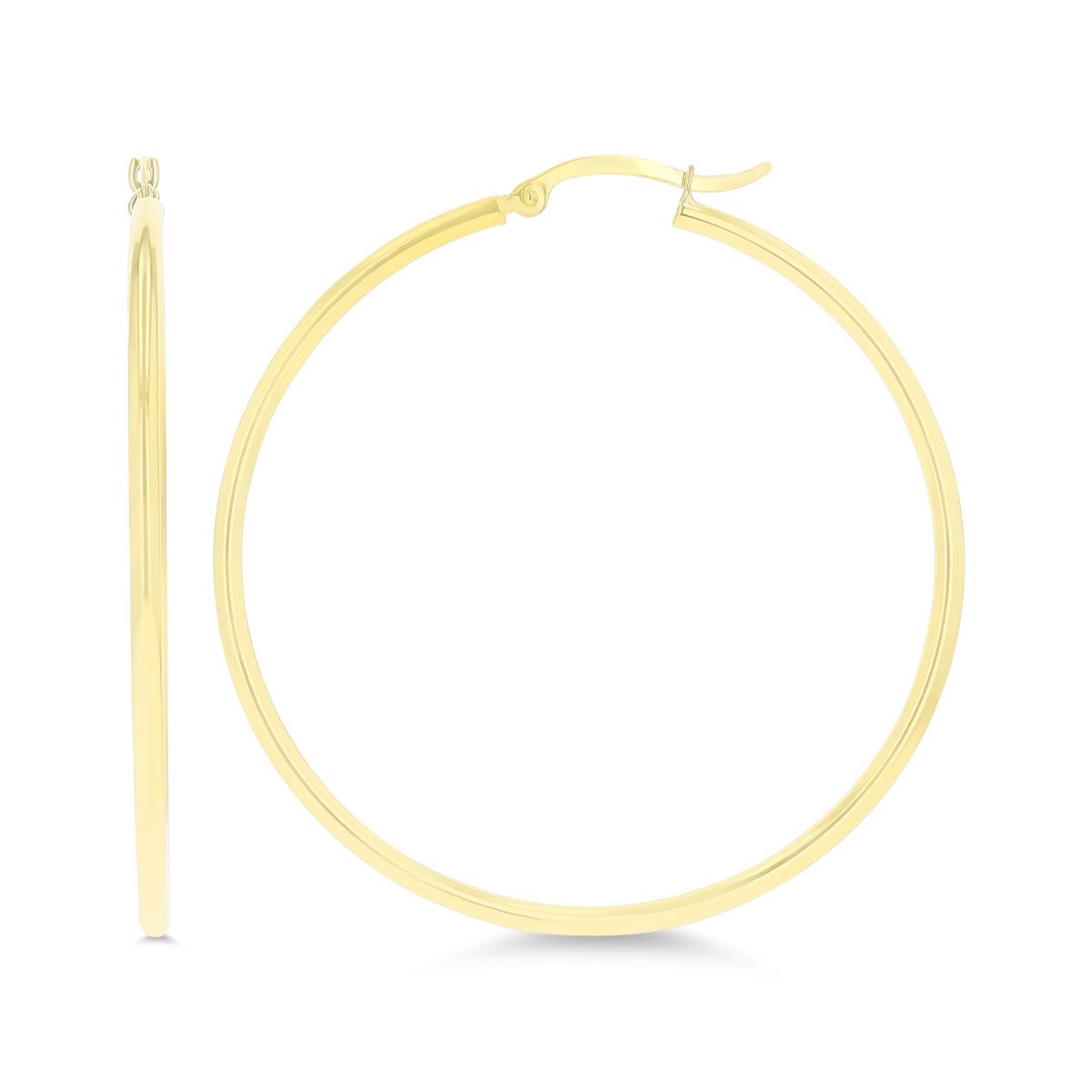 10K Yellow Gold 2x50MM Polished Hoop Earring