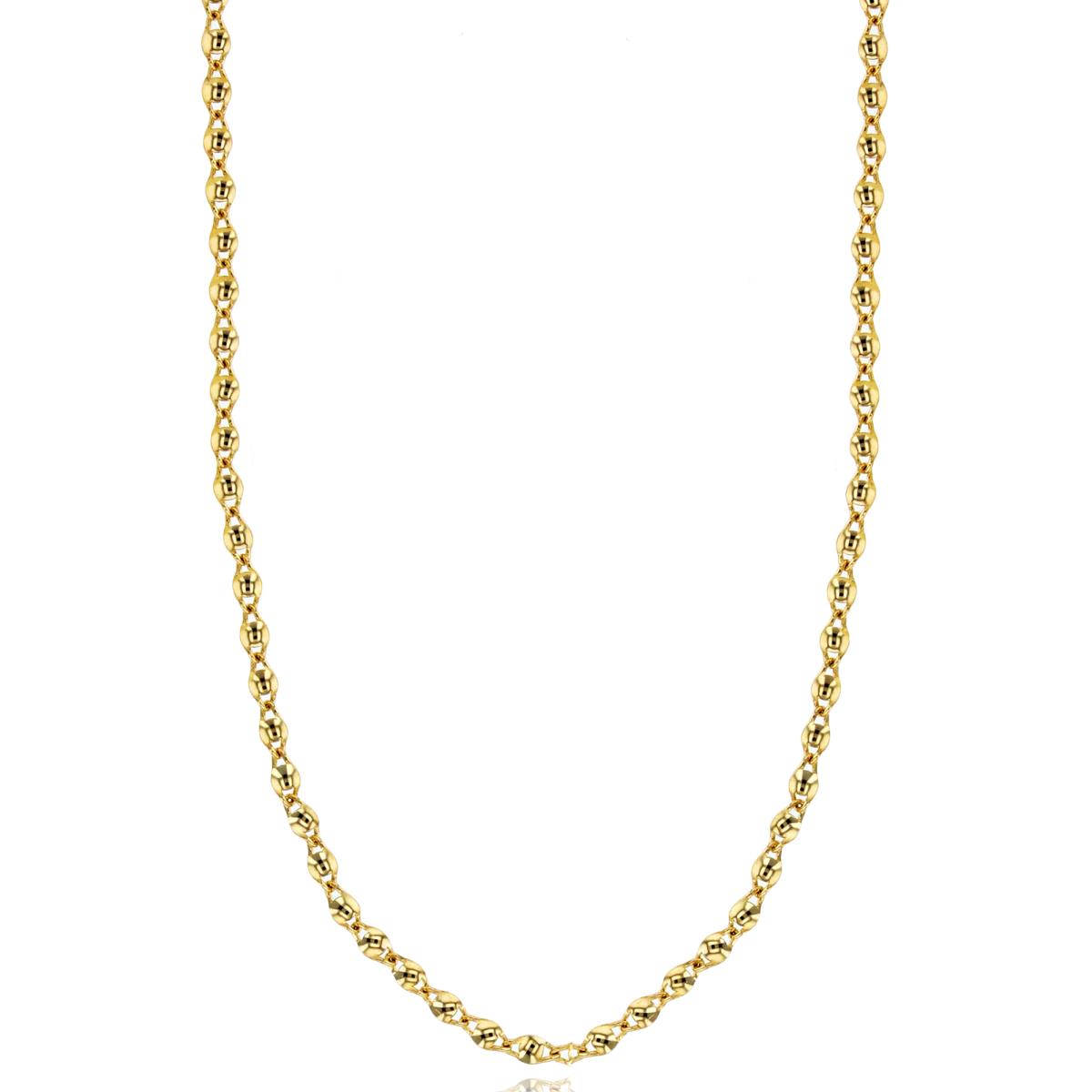 14K Yellow Gold 1.50mm Twist Cable Strip 18" Chain