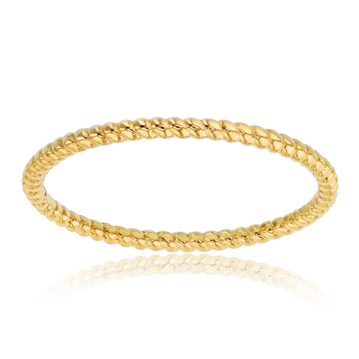 14K Yellow Gold Spring Textured Band